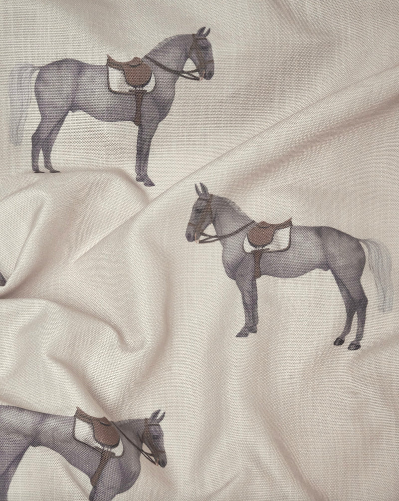 Fabric By meters Petit Horse Off-white