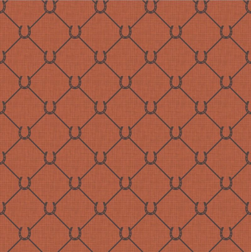 17-09-022-06/ WALLPAPER SAMPLE Horseshoe Rust