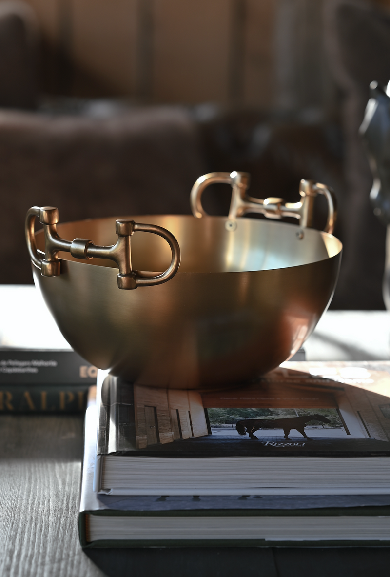 Snaffle Bit Serving Bowl BRASS