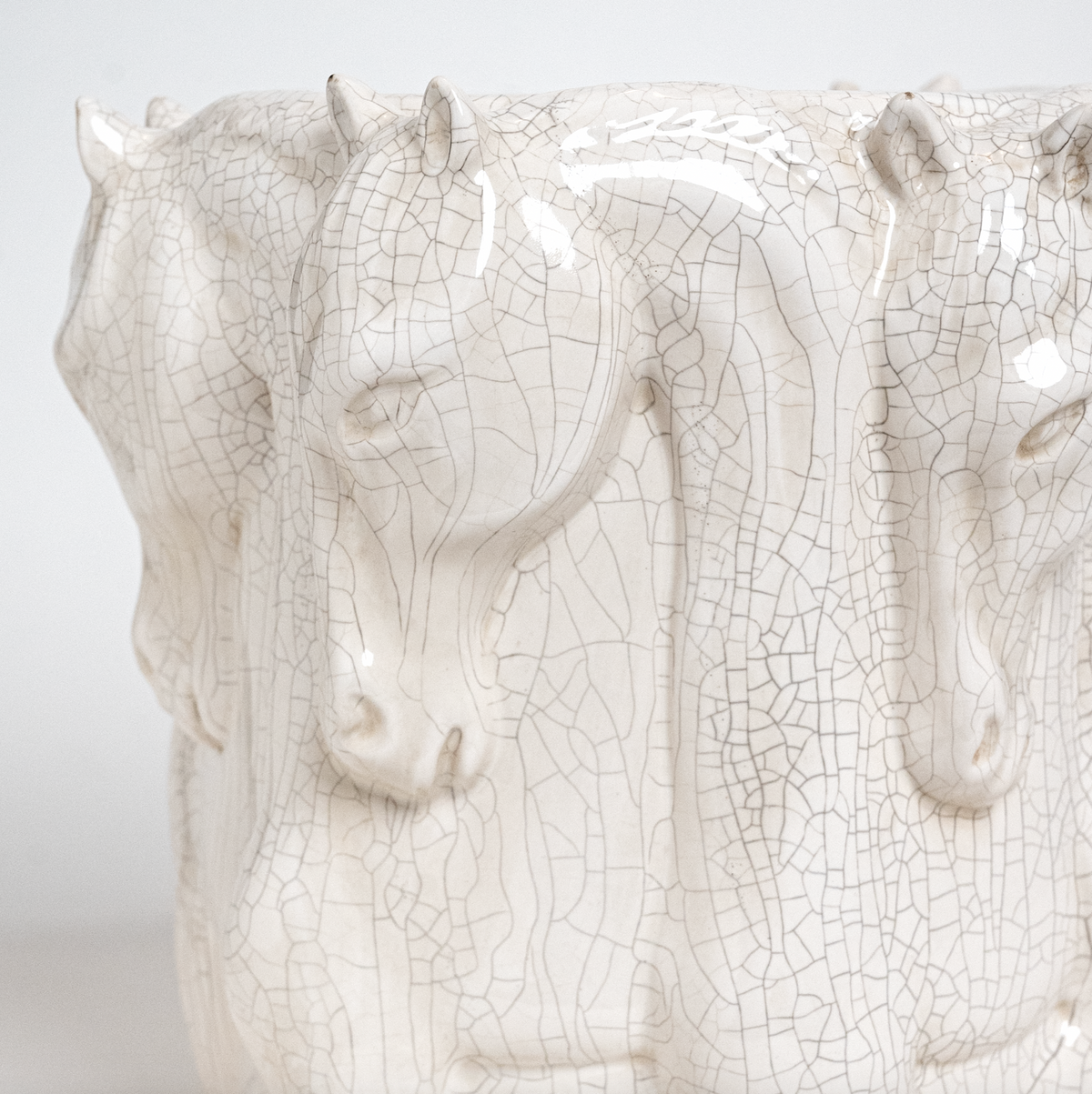 Masterpiece Vase with Dancing Horses Off-white