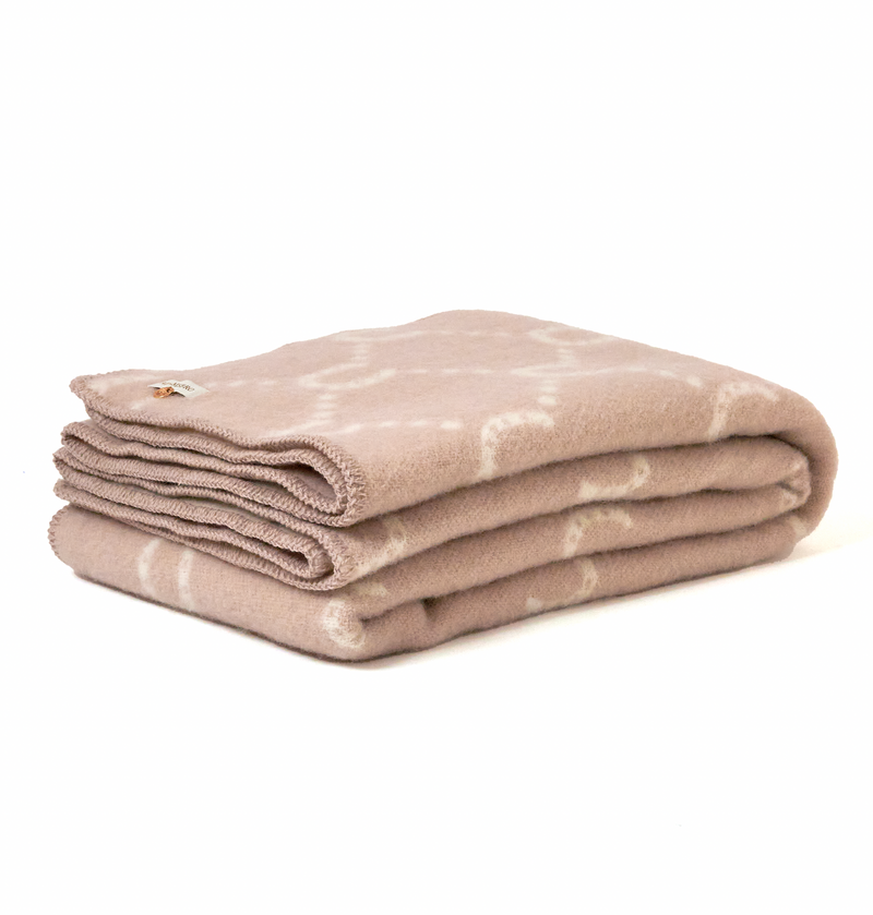 THROW HORSESHOE POWDER PINK