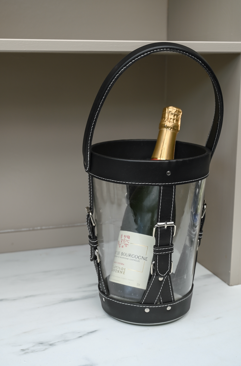 Lantern with Genuine Black Leather Details