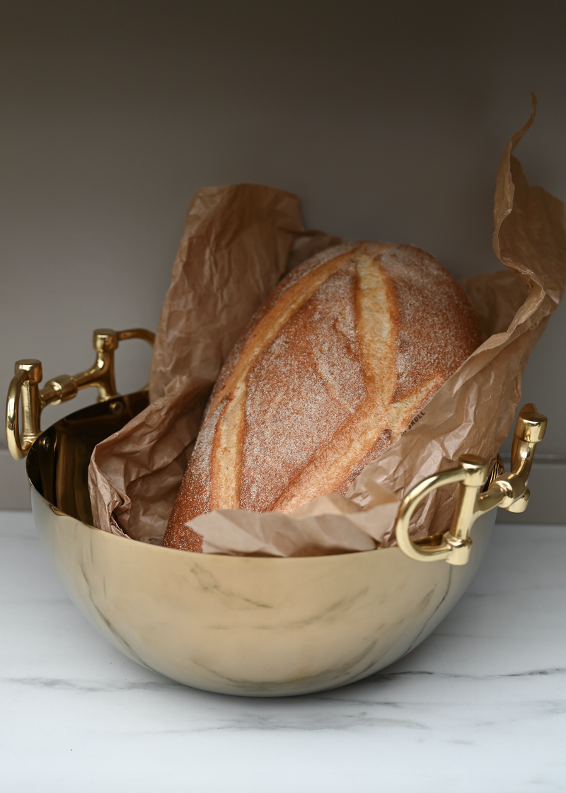 Snaffle Bit Serving Bowl GOLD