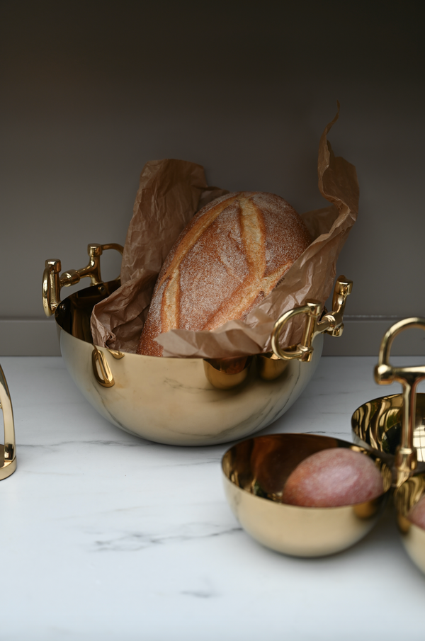 Snaffle Bit Serving Bowl GOLD