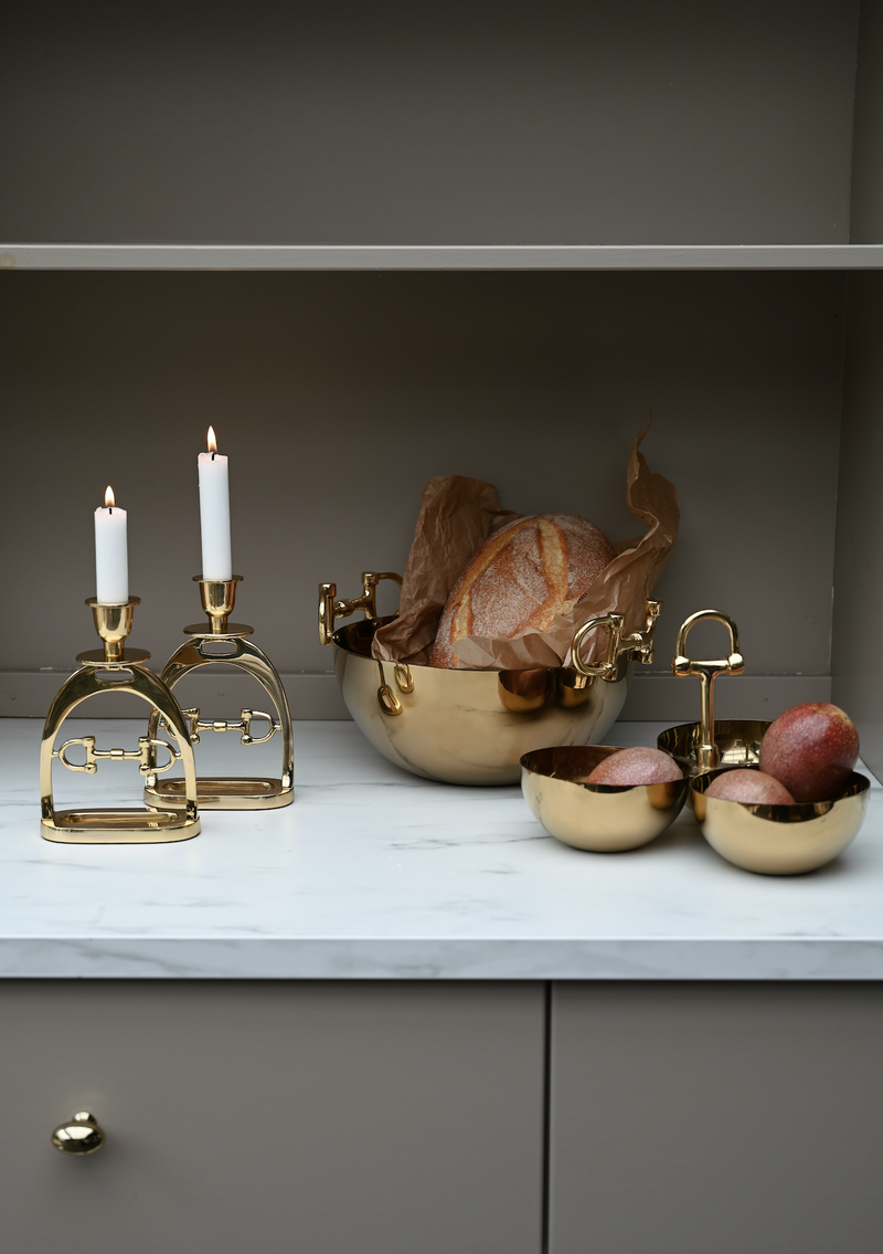 Snaffle Bit Serving Bowl GOLD