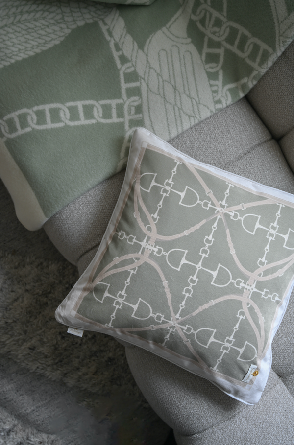 Bite Luxury velvet cushion Celadon green