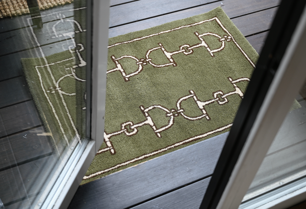 RUG 100% wool Moss green