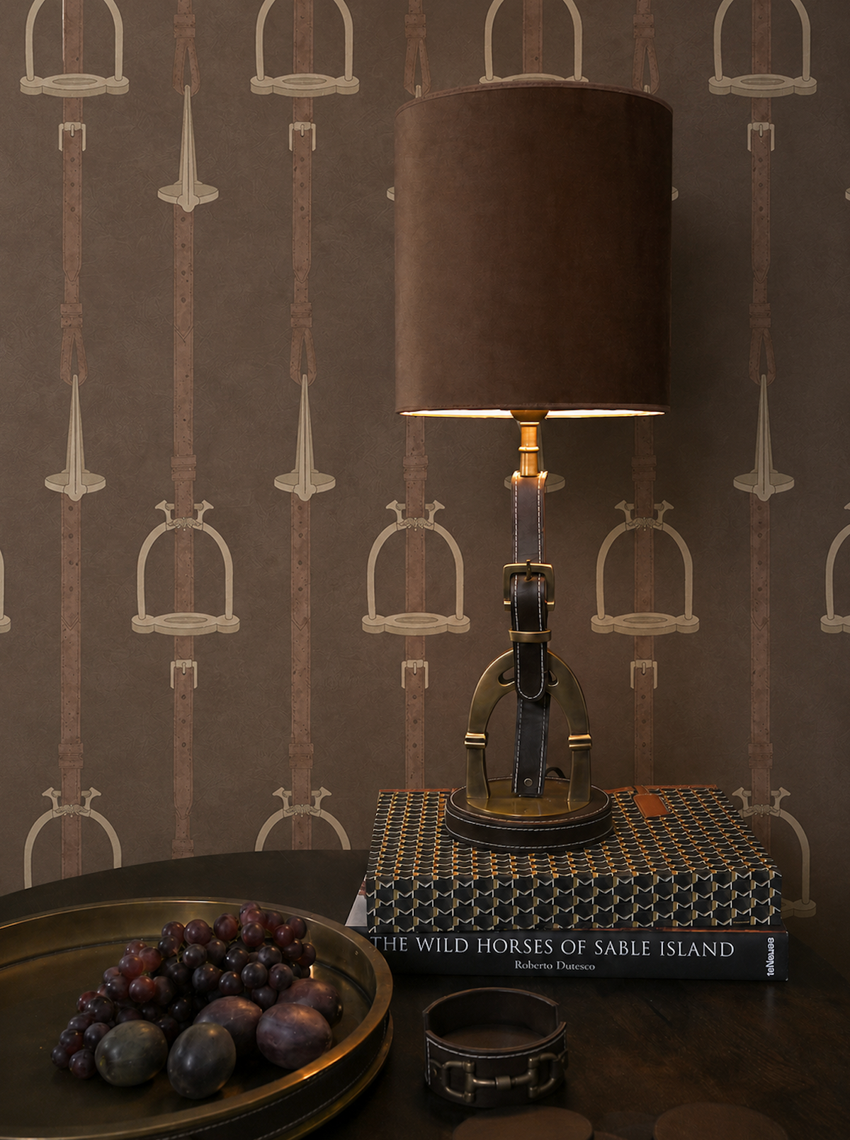17-09-035-06 Wallpaper Stirrup Stripe Brown