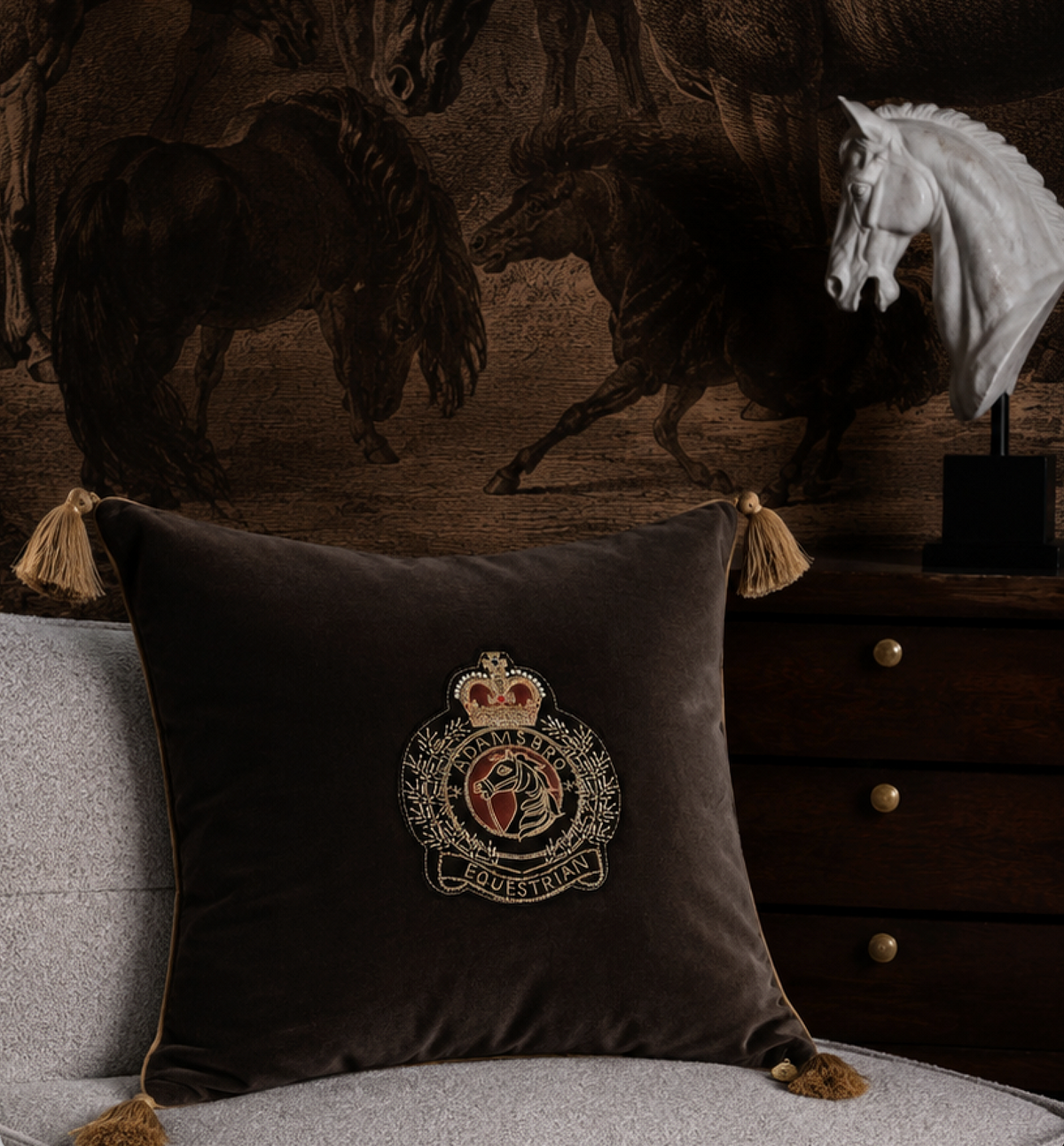 Brown Luxury velvet badge  with tassel