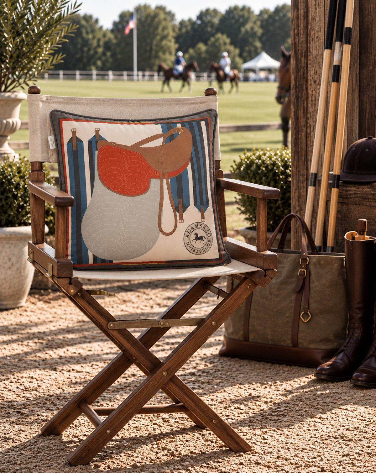 Saddle Olive velvet cushion  reversible