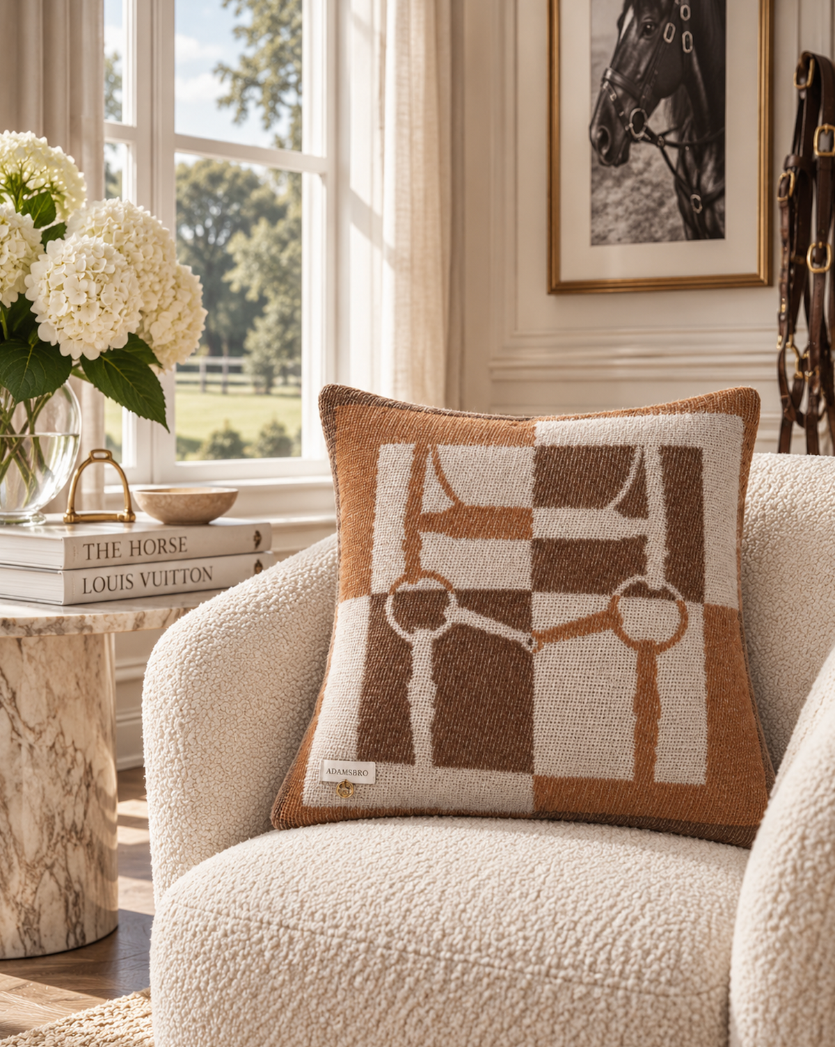 Square Bridle  Cushion 100% New Zealand lambswool