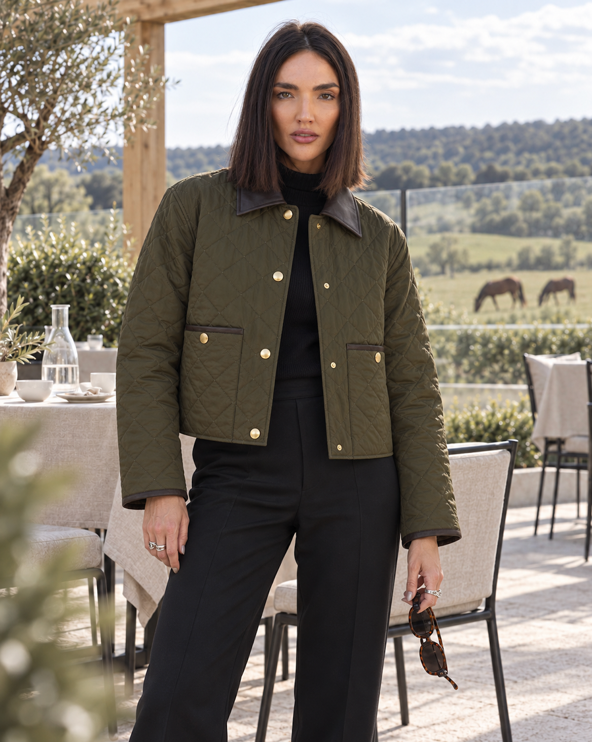 Exclusive Quilted Barn Jacket – Olive