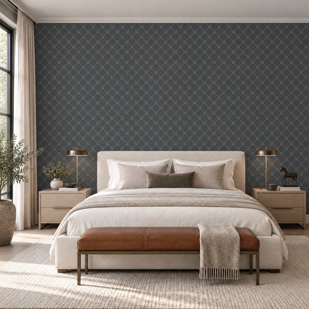 17-09-022-50 WALLPAPER NEW HORSE SHOE DARK GRAY