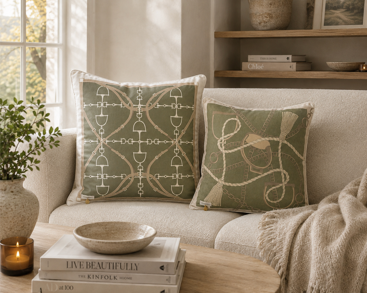 Bite Luxury velvet cushion Celadon green