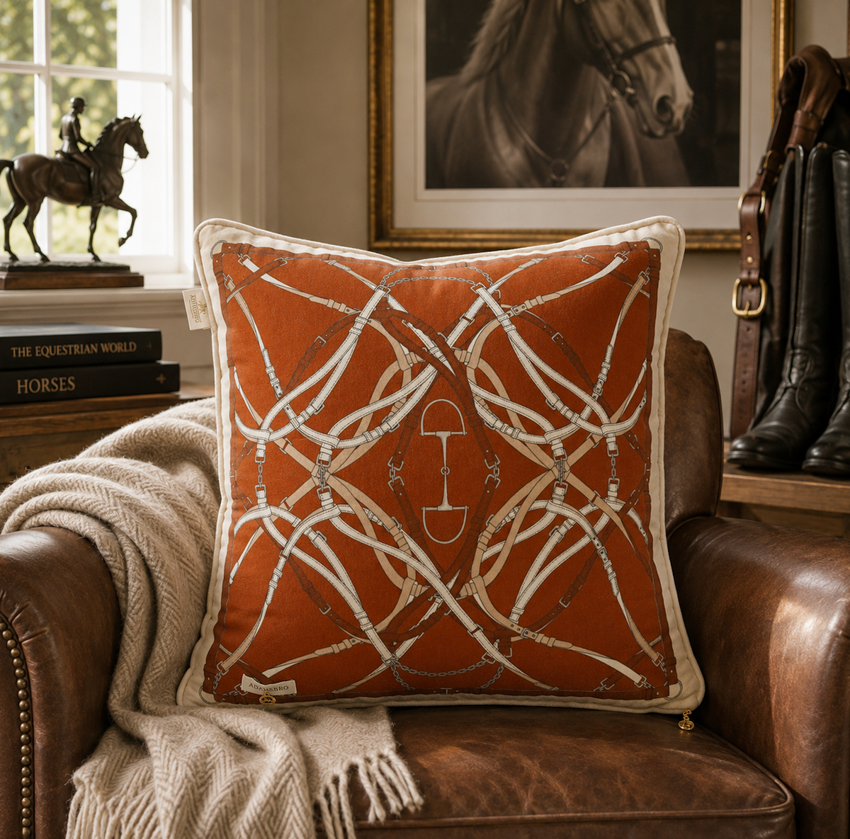 Bite velvet cushion Rust Orange