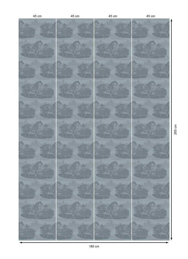 17-09-023-75/P Wallpaper Sample Horse Toile Light Blue