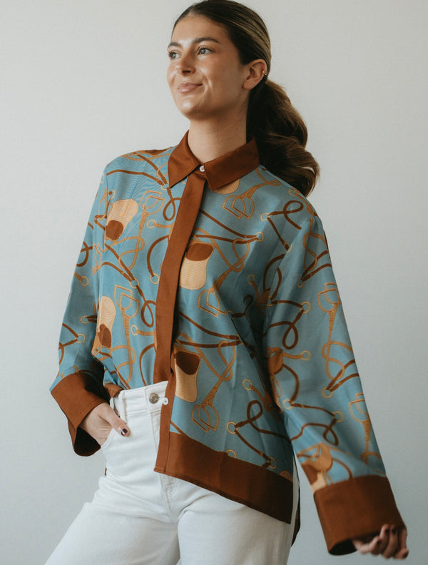 SATIN Shirt Saddle Denim