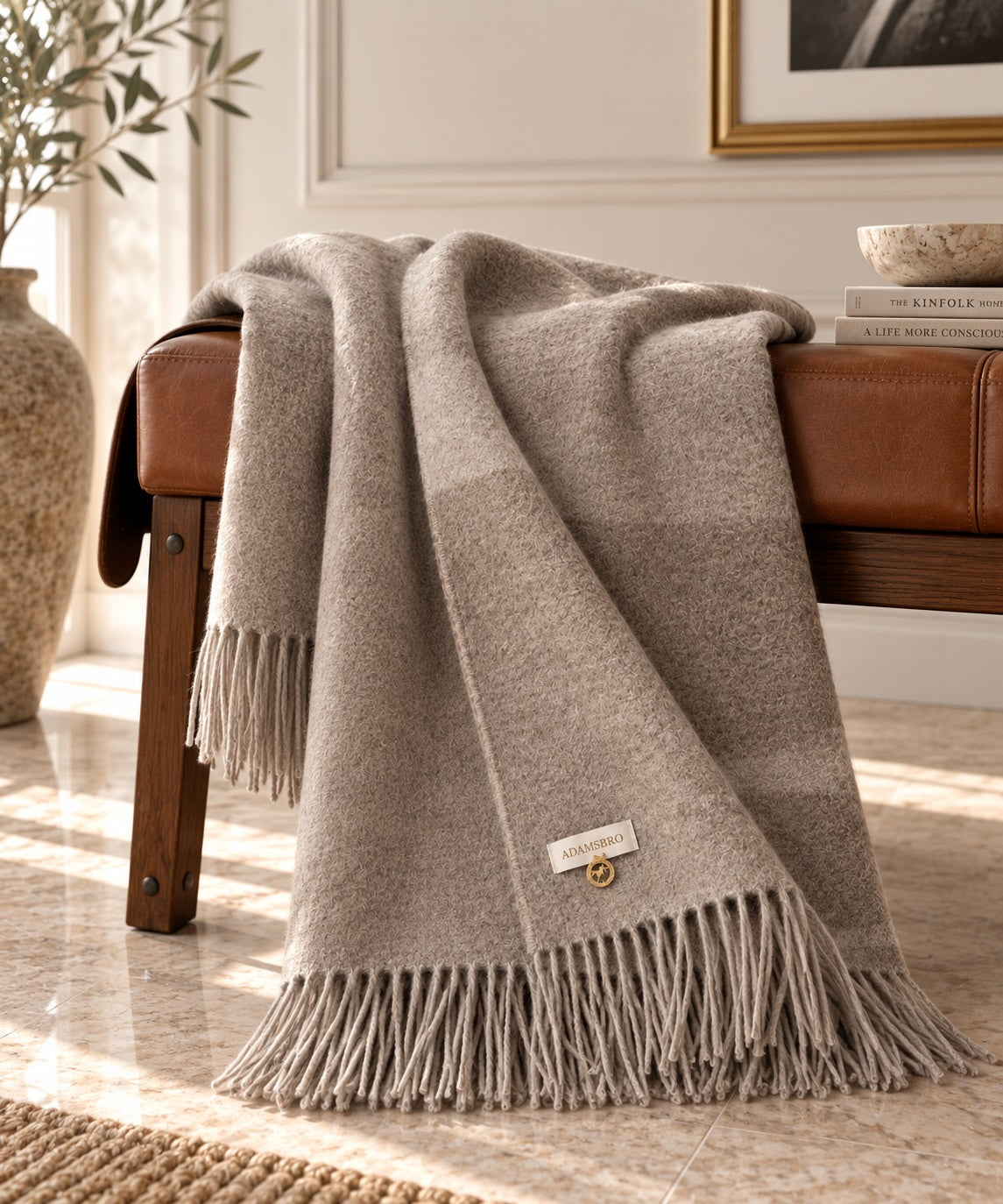 Cashmere Throw  Beige.