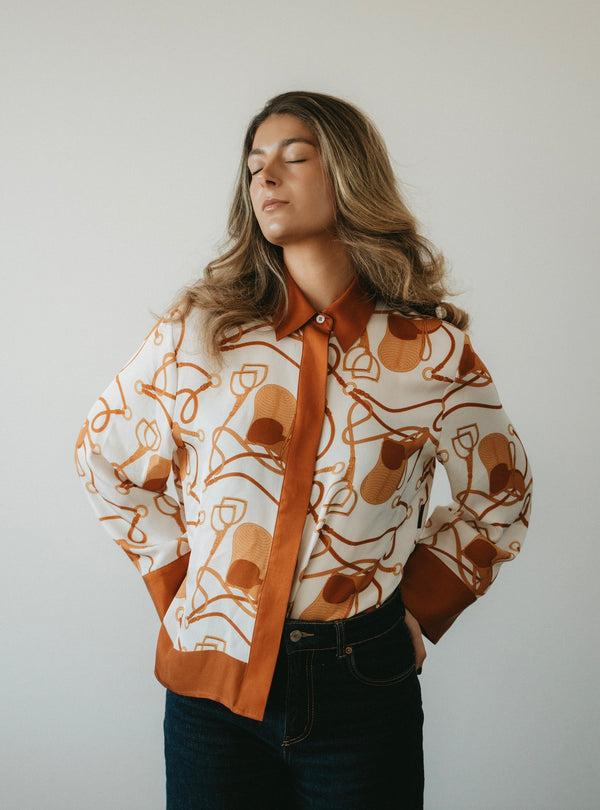 SATIN Shirt Saddle Rust