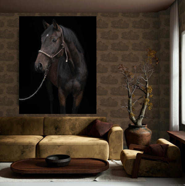 17-09-023-20 Wallpaper Horse Toile Caramel