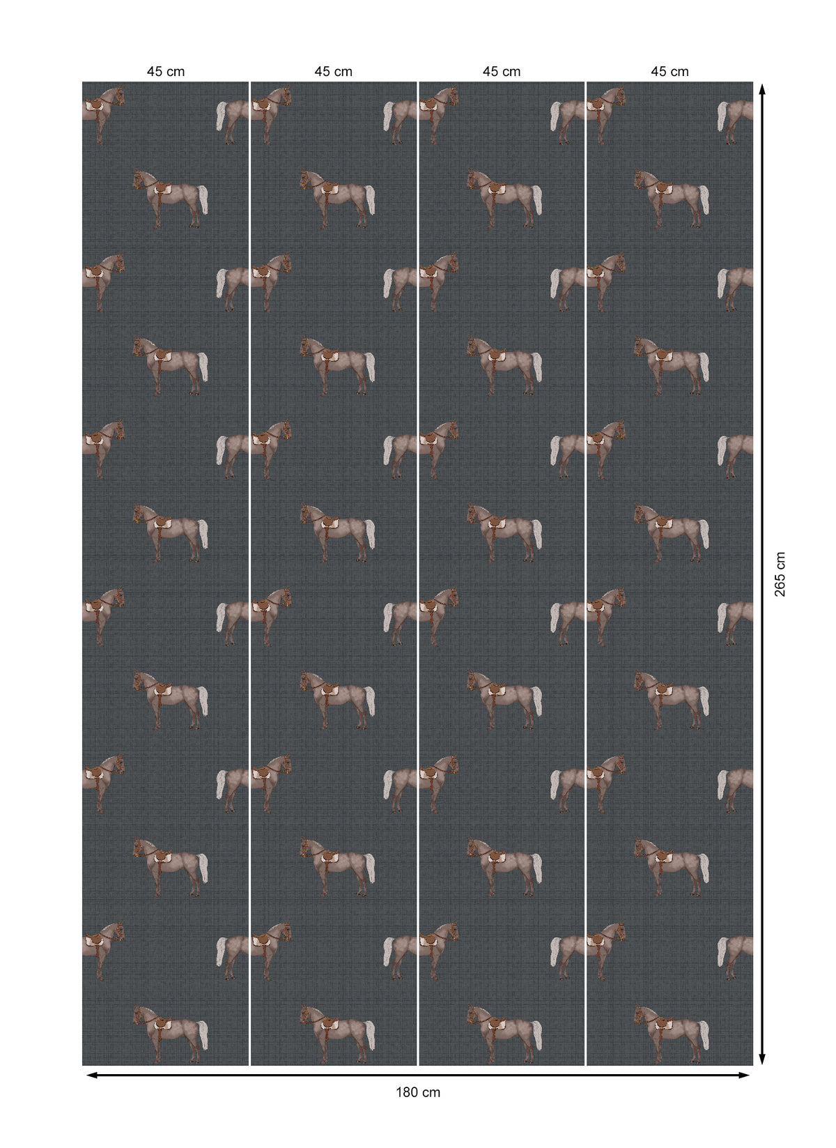 17-09-007-50 Wallpaper Petit Horse Dark Gray