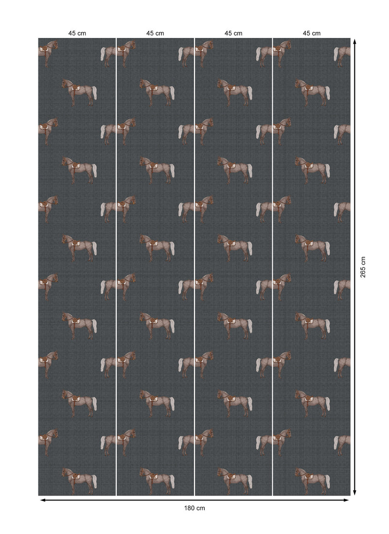 17-09-007-50 Wallpaper Petit Horse Dark Gray
