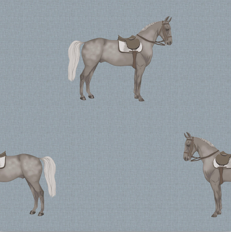 17-09-007-75/P wallpaper sample  Petit Horse Ljusblå
