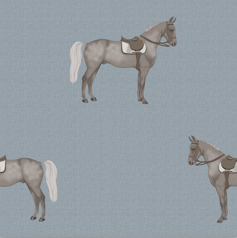 17-09-007-75 Wallpaper Petit Horse Light Blue
