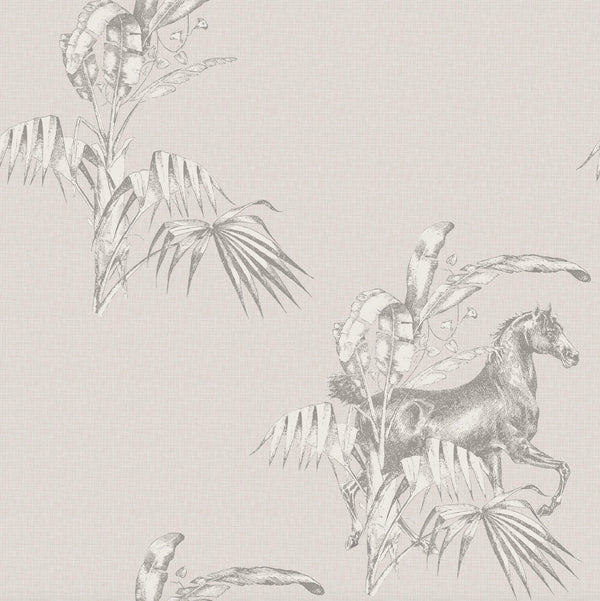 17-09-020-00  WALLPAPER NEW HORSE OFF-WHITE