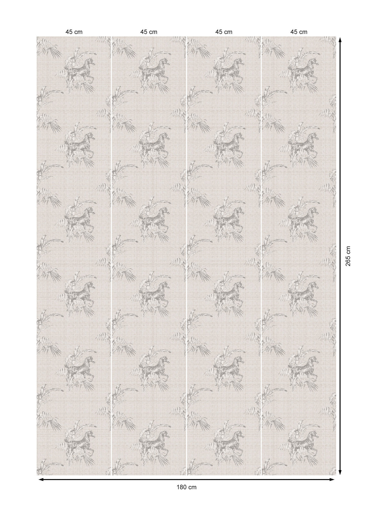 17-09-020-00  WALLPAPER NEW HORSE OFF-WHITE