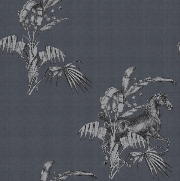17-09-020-70 WALLPAPER NEW HORSE BLUE