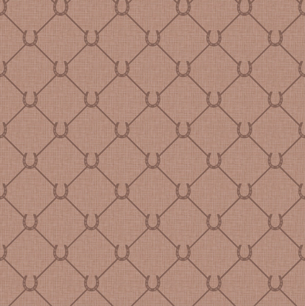 17-09-022-05 WALLPAPER NEW HORSE SHOE RED MOCCA