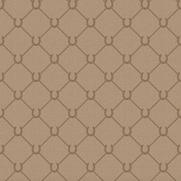 17-09-022-20 WALLPAPER NEW HORSE SHOE CARAMEL