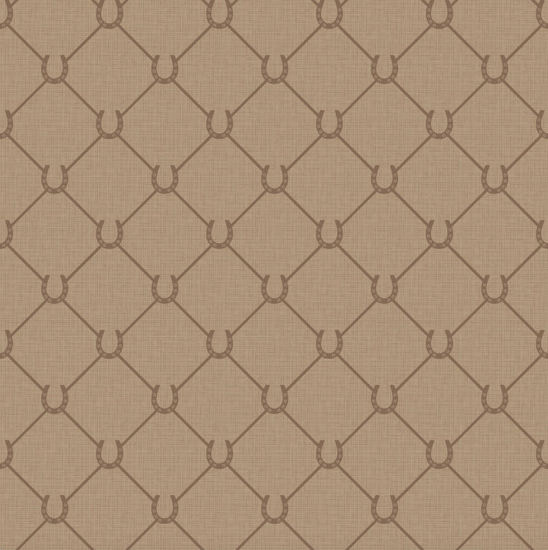17-09-022-20 WALLPAPER NEW HORSE SHOE CARAMEL