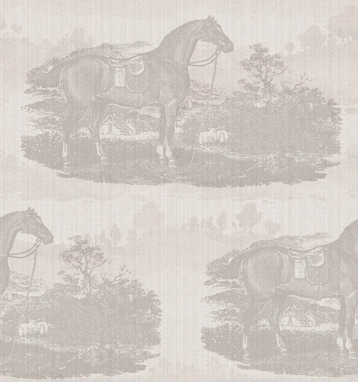17-09-023-00/P  wallpaper sample Horse Toile Off-white