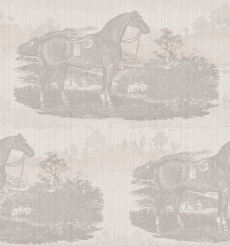 17-09-023-00/P  wallpaper sample Horse Toile Off-white