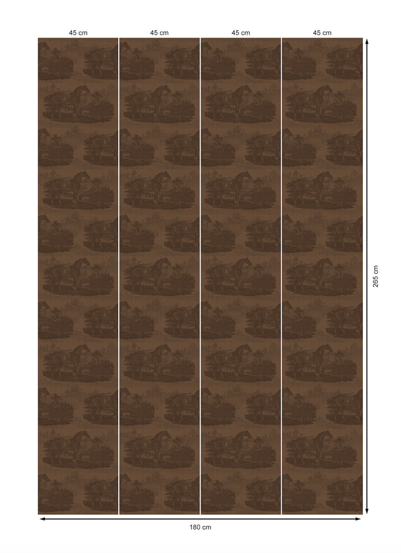 17-09-023-45 Wallpaper Horse Toile Dark Brown