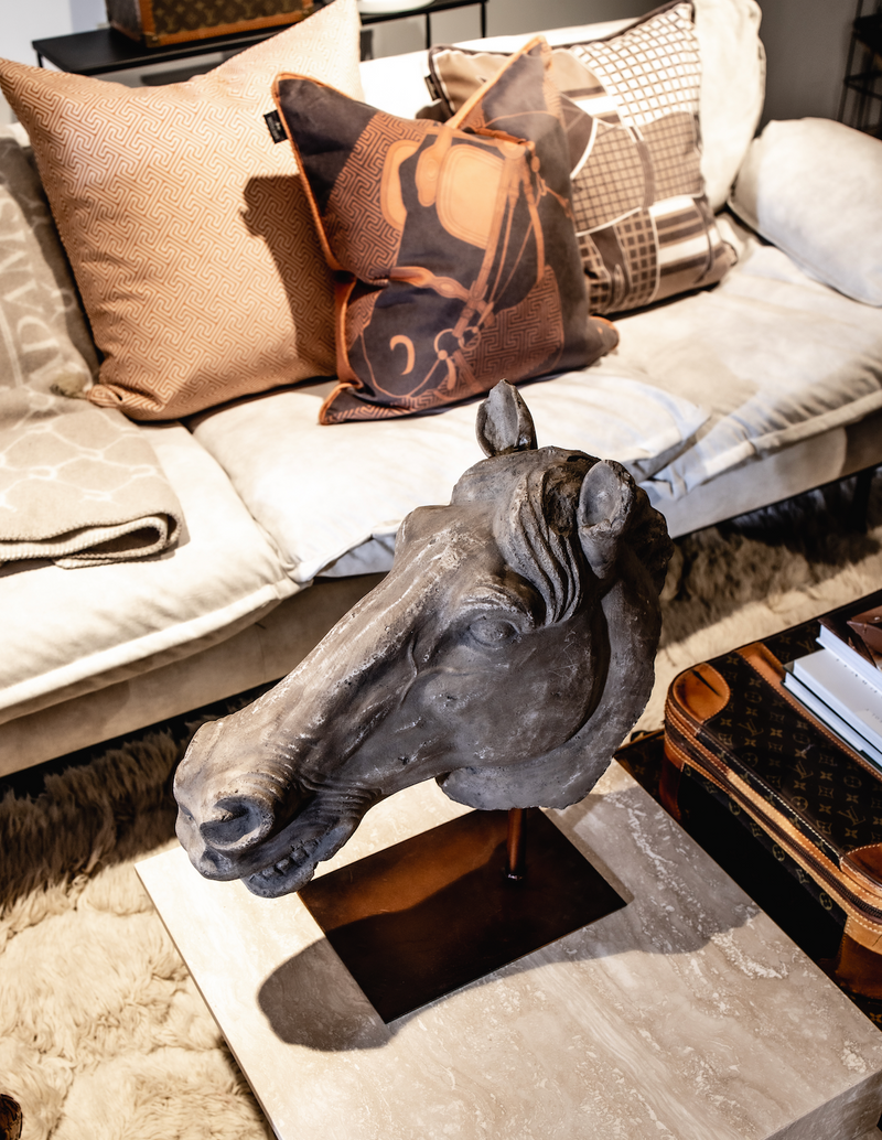 DECO HORSE CUSHION NEW LUXURY LINE BROWN