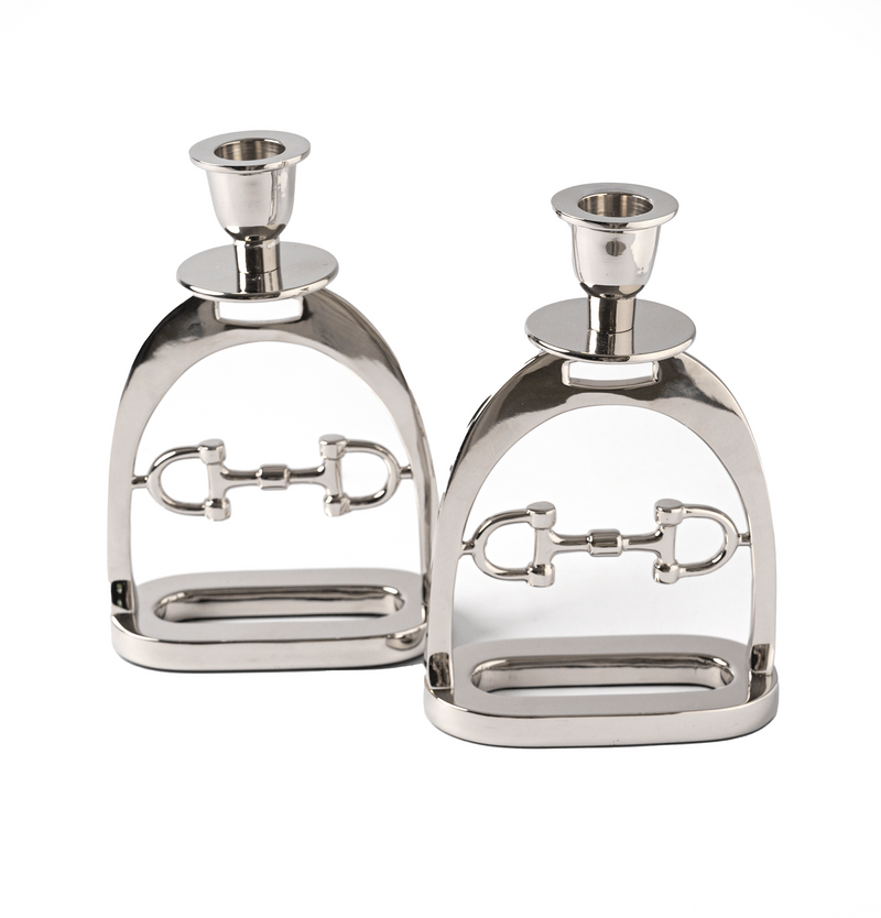 Snaffle Bit Candle Holder Set