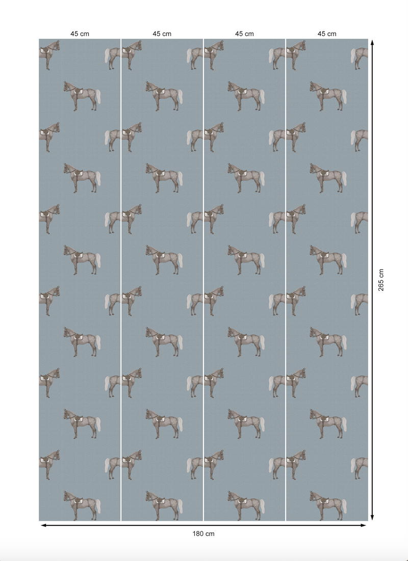 17-09-007-75 Wallpaper Petit Horse Light Blue