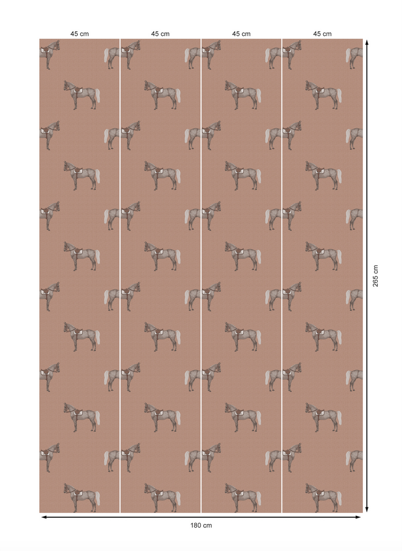 17-09-007-05/P WALLPAPER SAMPLE  Petit Horse Red Mocca