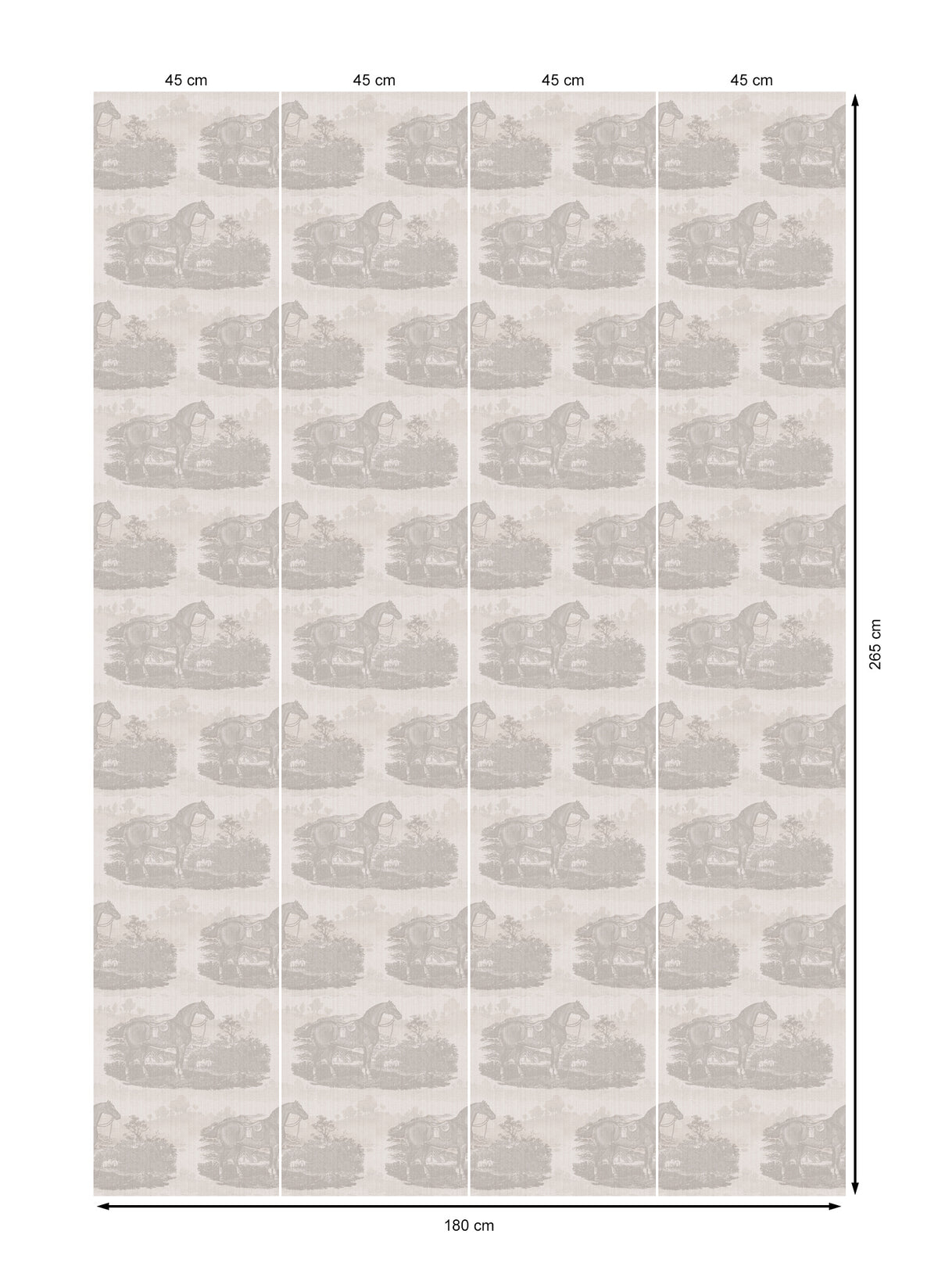 17-09-023-00 Wallpaper Horse Toile Offwhite